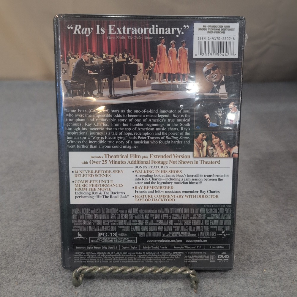 Ray DVD Jamie Foxx Ray Charles Widescreen Extended Version New Sealed 25944 - Picture 1 of 2